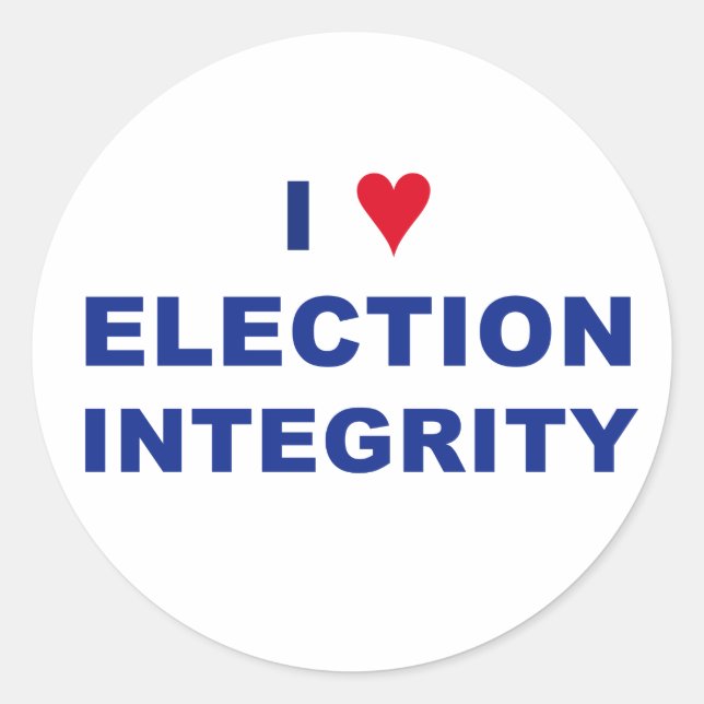 I Heart Election Integrity Classic Round Sticker (Front)