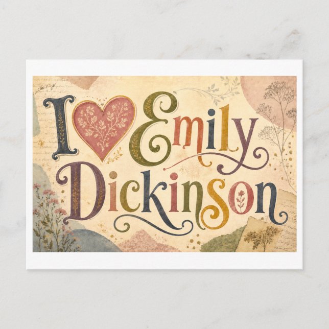 "I [Heart] Emily Dickinson" Postcard (Front)
