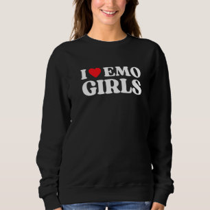 I Heart Emo Girls Quote Red Heart Emo Girl Style Sweatshirt