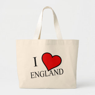 I Heart England bk jtcnt Large Tote Bag