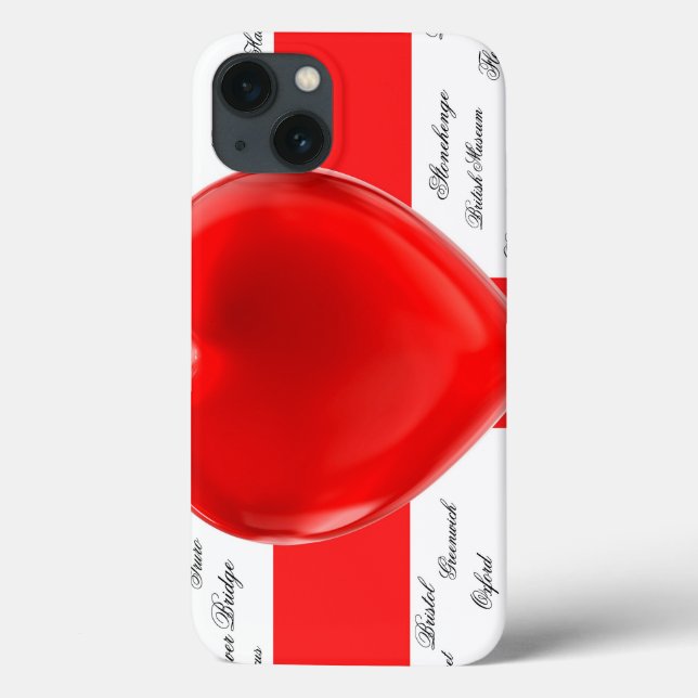 I Heart England Flag of St George Patriotic Case-Mate iPhone Case (Back)