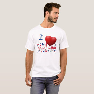 I Heart England overlaid on Union Jack Mens cn T-Shirt