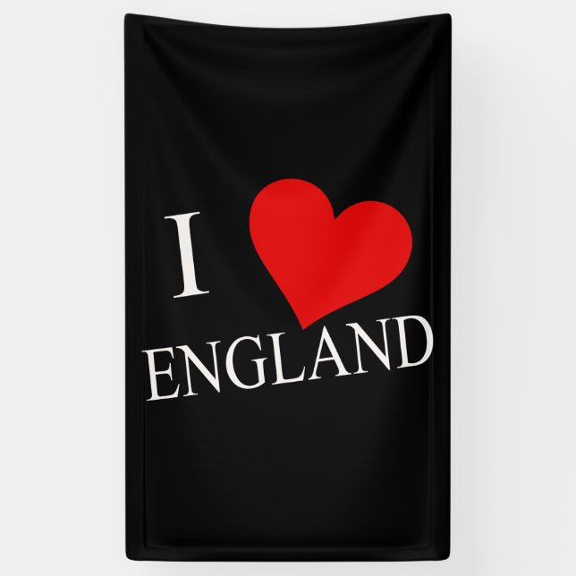I Heart England wt (v) bnrcnt Banner (Vertical)