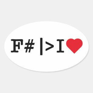 I Heart F# oval sticker