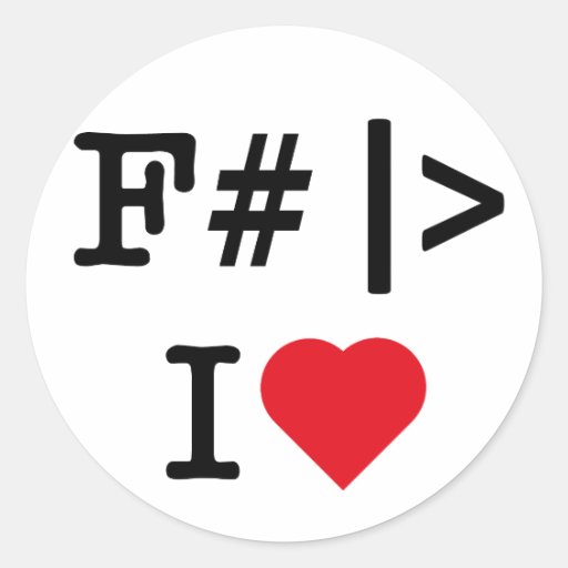 Image of I Heart F# round sticker