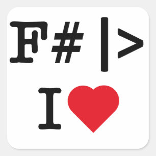 I Heart F# square sticker