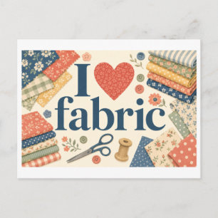 "I [Heart] Fabric" Postcard