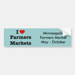 I Heart Farmers Markets Bumper Sticker