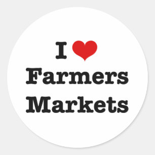 I Heart Farmers Markets Classic Round Sticker