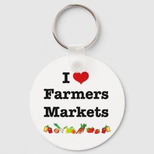 I Heart Farmers Markets Key Ring