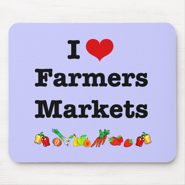 I Heart Farmers Markets Mouse Mat (Front)