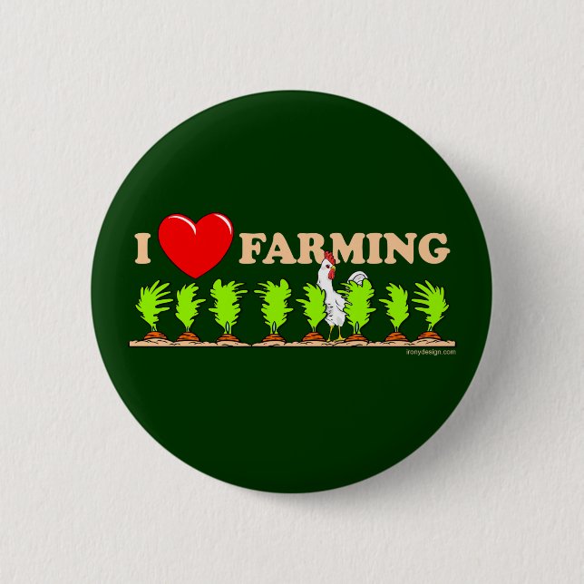 I Heart Farming 6 Cm Round Badge (Front)