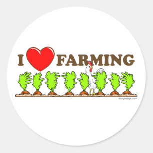 I Heart Farming Classic Round Sticker