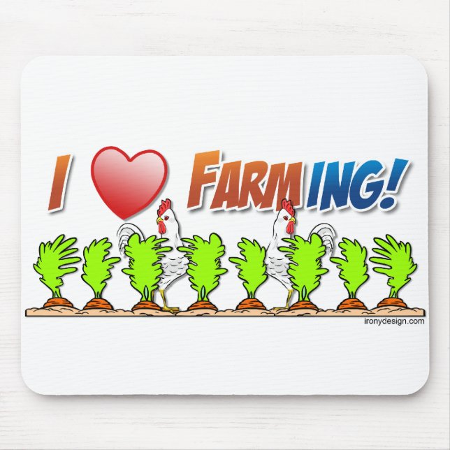 I Heart Farming Mouse Mat (Front)