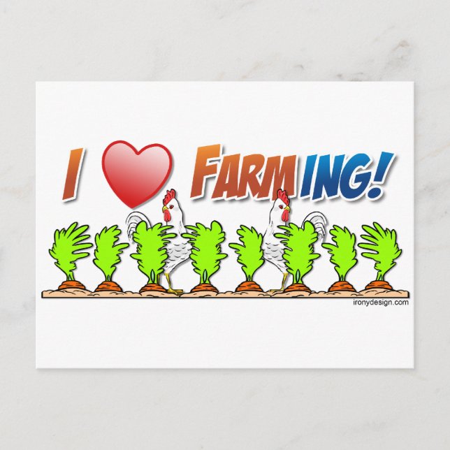 I Heart Farming Postcard (Front)