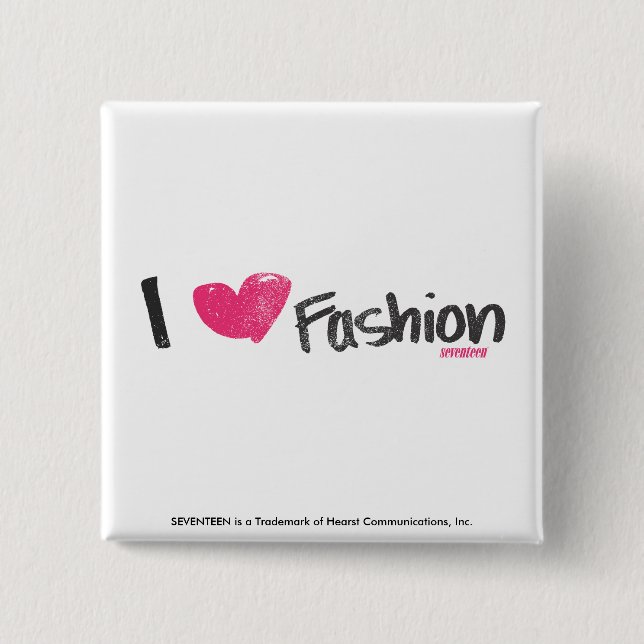 I Heart Fashion Magenta 15 Cm Square Badge (Front)
