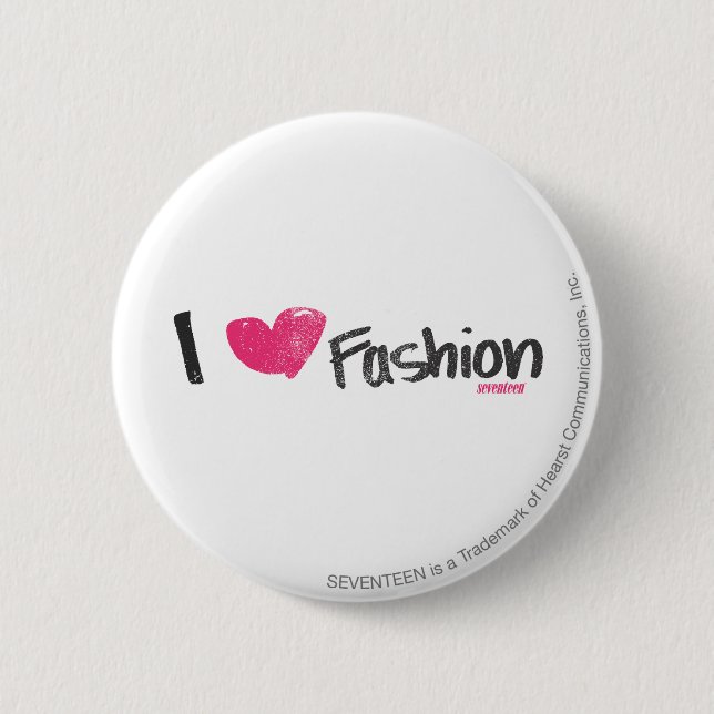 I Heart Fashion Magenta 6 Cm Round Badge (Front)