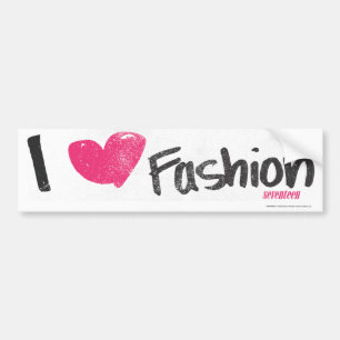 I Heart Fashion Magenta Bumper Sticker