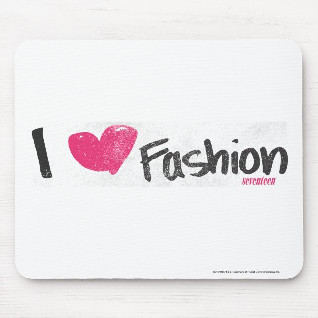 I Heart Fashion Magenta Mouse Mat (Front)