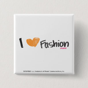 I Heart Fashion Orange 15 Cm Square Badge