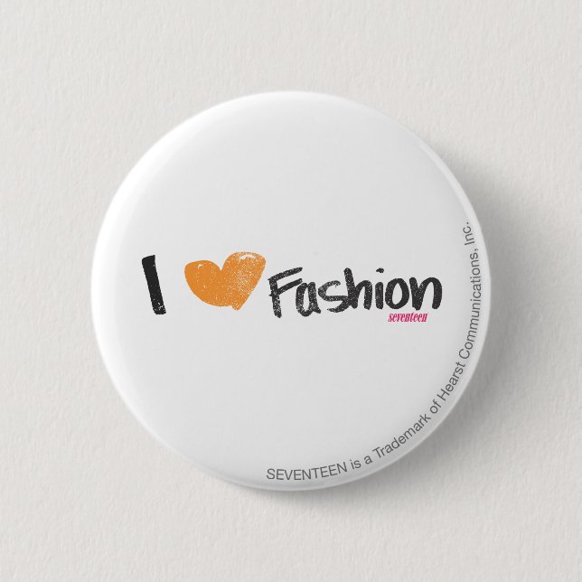 I Heart Fashion Orange 6 Cm Round Badge (Front)