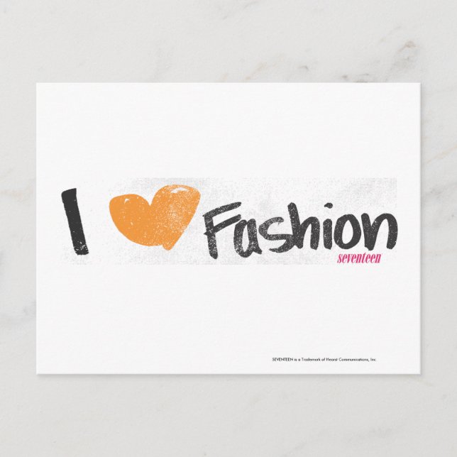 I Heart Fashion Orange Postcard (Front)