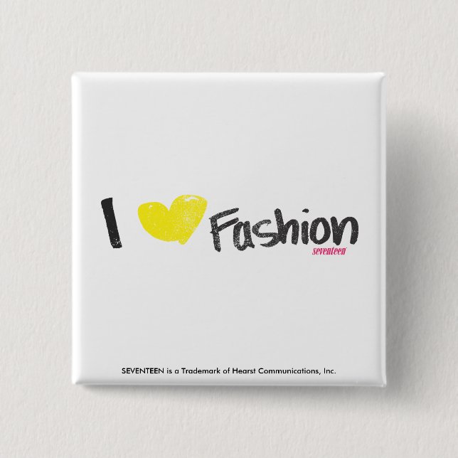 I Heart Fashion Pink 15 Cm Square Badge (Front)