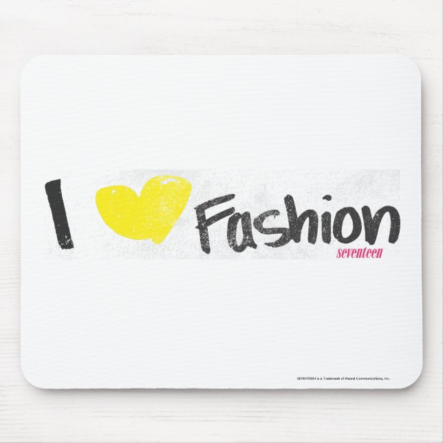 I Heart Fashion Pink Mouse Mat (Front)