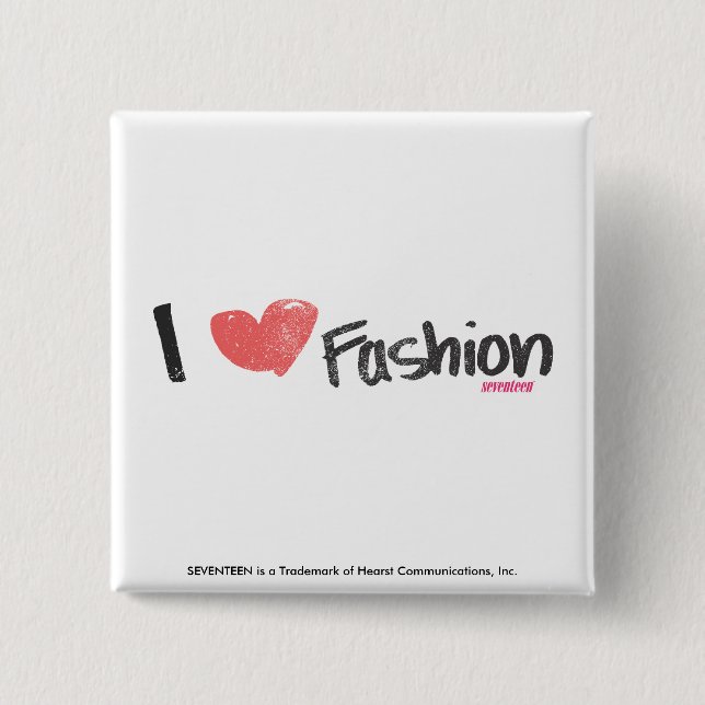 I Heart Fashion Purple 15 Cm Square Badge (Front)