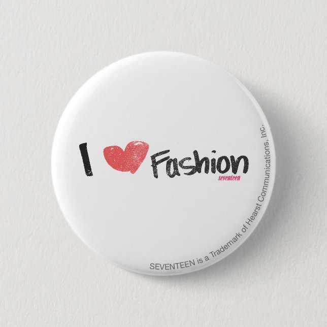 I Heart Fashion Purple 6 Cm Round Badge (Front)