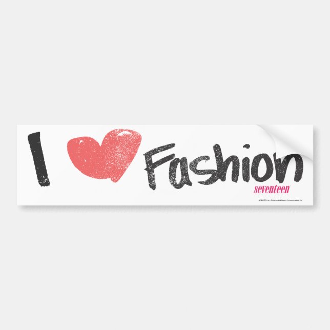 I Heart Fashion Purple Bumper Sticker (Front)