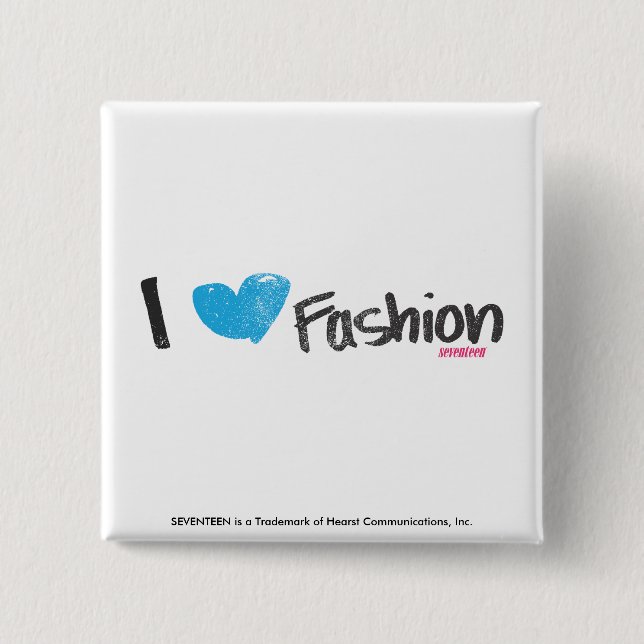 I Heart Fashion Yellow 15 Cm Square Badge (Front)
