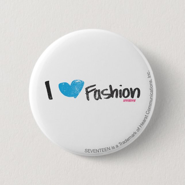 I Heart Fashion Yellow 6 Cm Round Badge (Front)