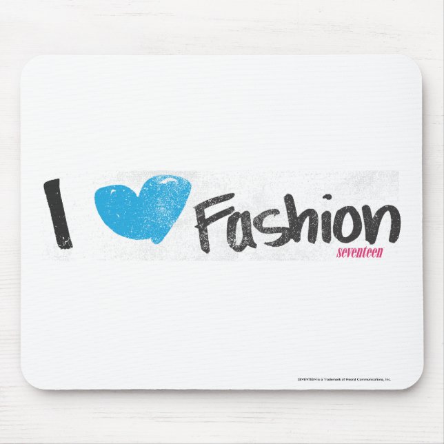 I Heart Fashion Yellow Mouse Mat (Front)