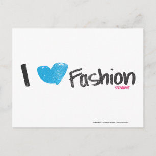 I Heart Fashion Yellow Postcard