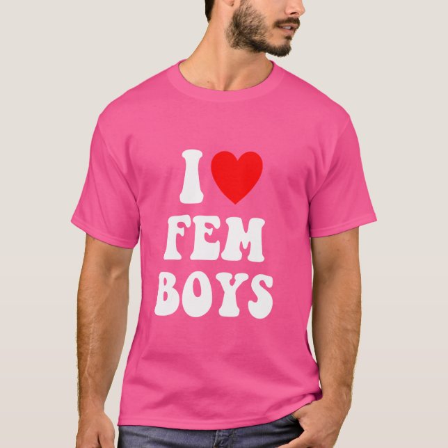 I Heart Femboys Love Fem Boy Femboy Gay LGBTQIA T-Shirt (Front)