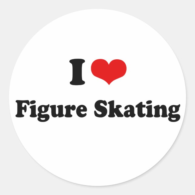 I Heart Figure Skating Classic Round Sticker (Front)