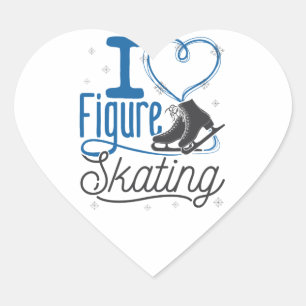 I Heart Figure Skating Heart Sticker