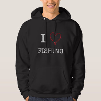 I [Heart] Fishing Hooded Sweatshirt DARK