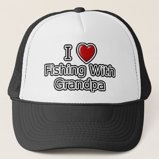 I Heart Fishing with Grandpa Trucker Hat (Front)