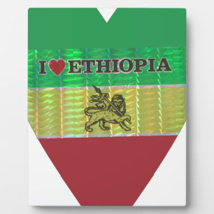 I Heart Flag - Love Ethiopia   Red Golden Green Ho Plaque