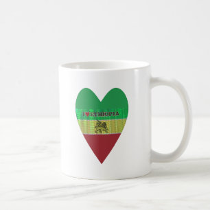 I Heart Flag - Love Ethiopia   Red Golden Green Ki Coffee Mug