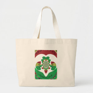 I Heart Flag - Love Ethiopia Red Golden Green Large Tote Bag