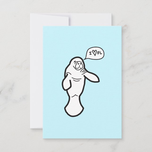 I Heart Florida Manatee Greeting Card (Front)