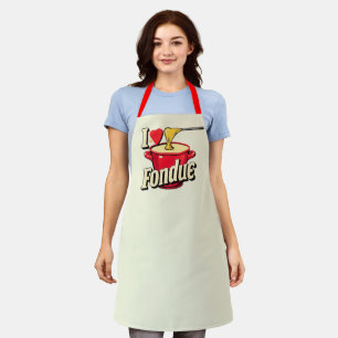 I heart fondue -typography apron
