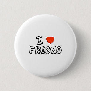 I Heart Fresno 6 Cm Round Badge