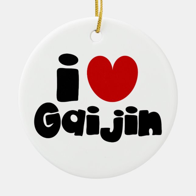 i heart Gaijin Ceramic Tree Decoration (Front)