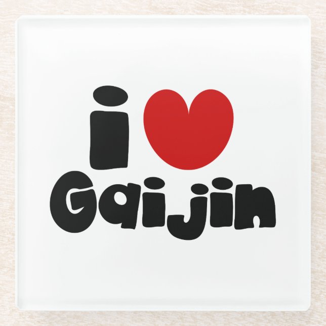 i heart Gaijin Glass Coaster (Front)