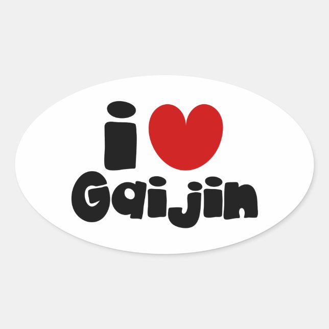 i heart Gaijin Oval Sticker (Front)
