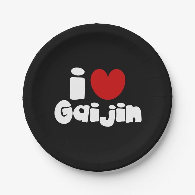 i heart Gaijin Paper Plate (Front)
